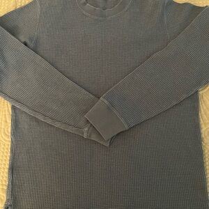 Uniqlo Blue Long Sleeve Waffle Shirt